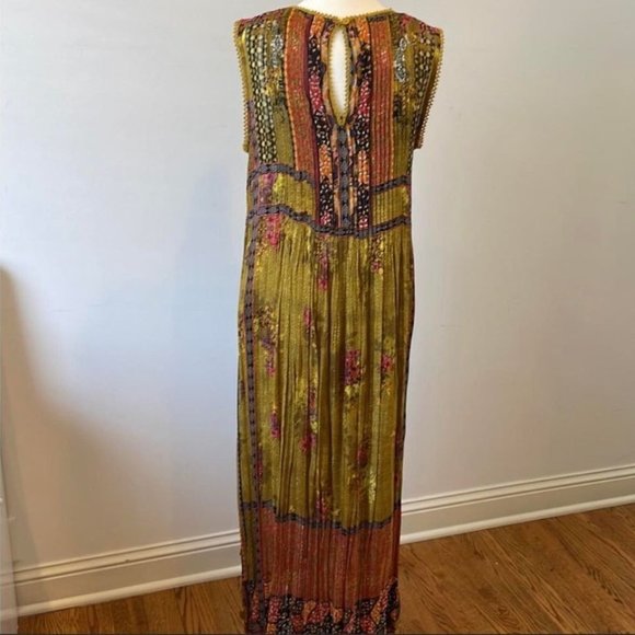 Gorgeous Anthropologie Bhanuni Jyoti citron maxi dress size S - Picture 5 of 6